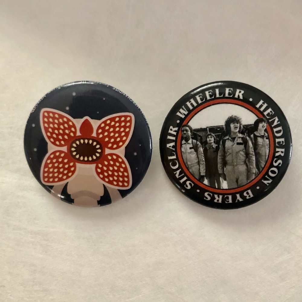 Stranger things button pins